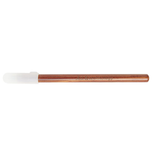 lápiz de madera con cuerpo cilíndrico y capuchón blanco sencillo